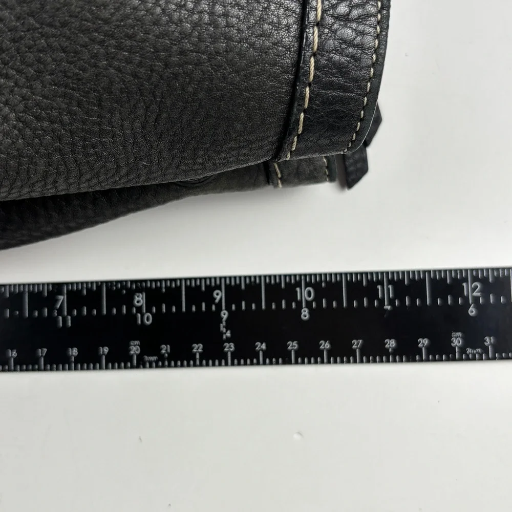 Vtg Y2K Coach‎ Hampton Pebble Leather Tote Black Leather 5749 Brogue Tassel